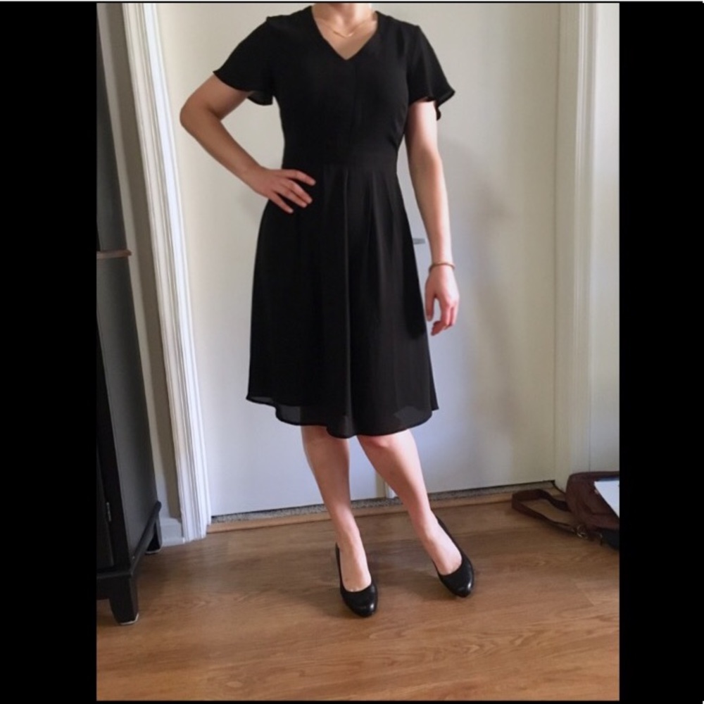 Last Price - Black Flutter Sleeve Dress - NWOT